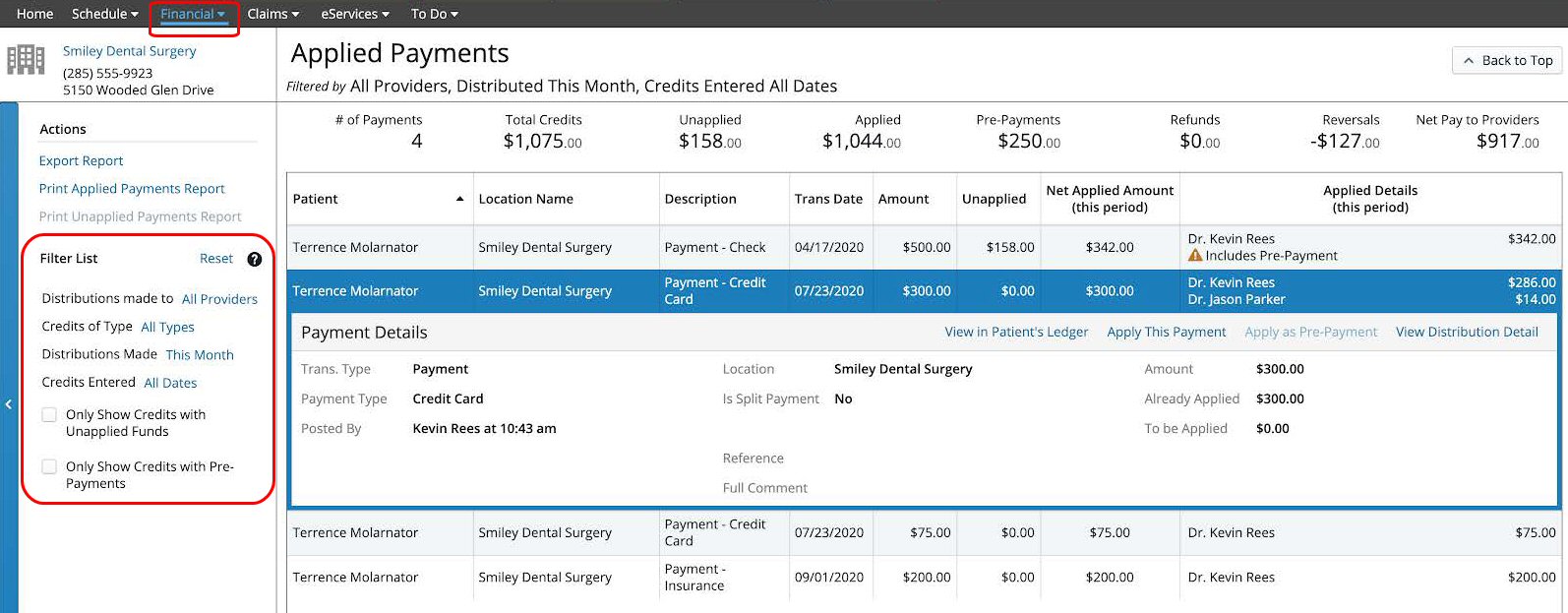 How to Access and Report on Applied Payments Carestream Dental